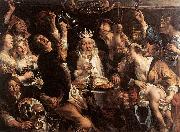 JORDAENS, Jacob The King Drinks s oil painting reproduction